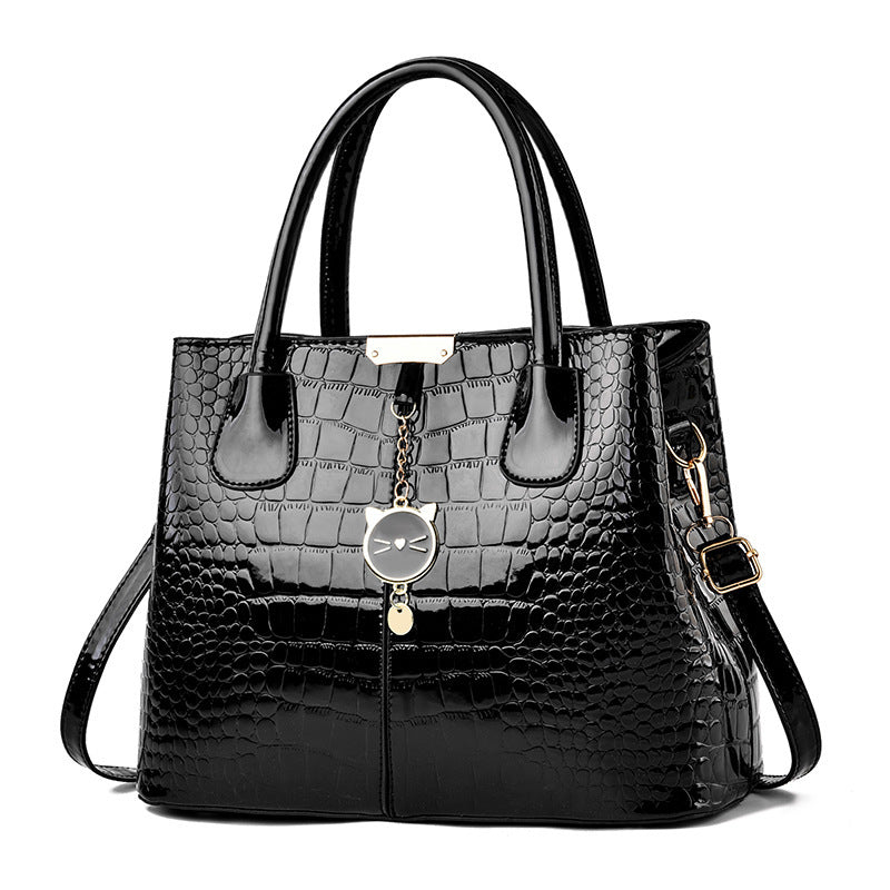 Crocodile Embossed Handbag PU Leather Shoulder Bag