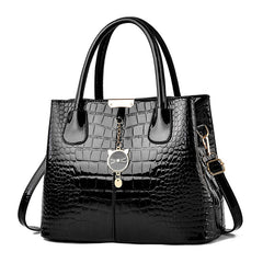 Crocodile Embossed Handbag PU Leather Shoulder Bag