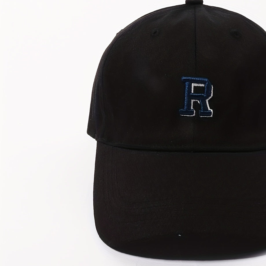 R Embroidered Baseball Cap Casual Sunshade Dad Hat Adjustable Unisex Sun Hats