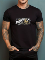 Men's Printed Leisure Sports T shirt Casual Stretch Tee Shirt