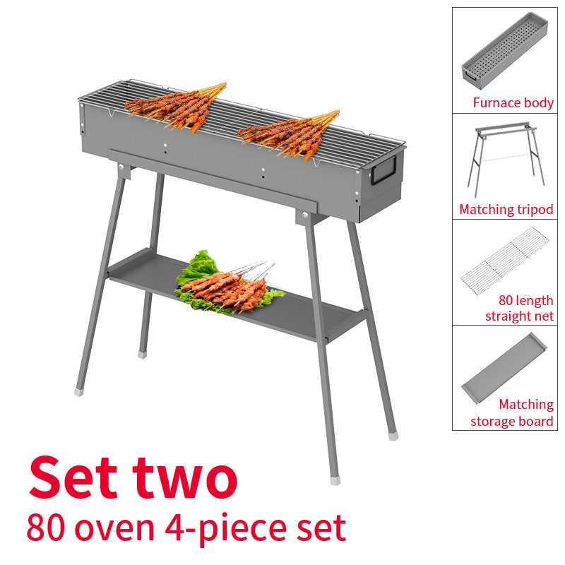 Portable Charcoal Grill with Rack for Camping and Commercial Use