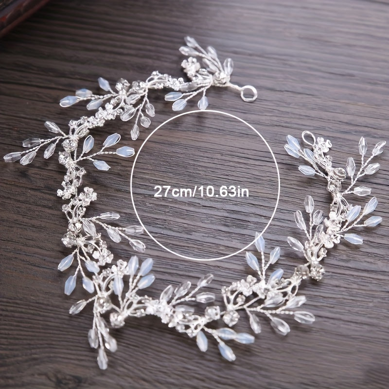 Golden Rhinestone Wedding Bride Hair Comb Headdress