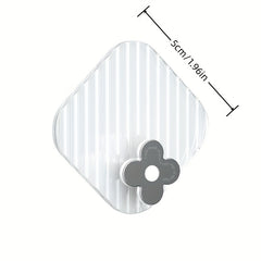 4pcs Self Adhesive Flower Utility Hooks for Bathroom Towel Hanger
