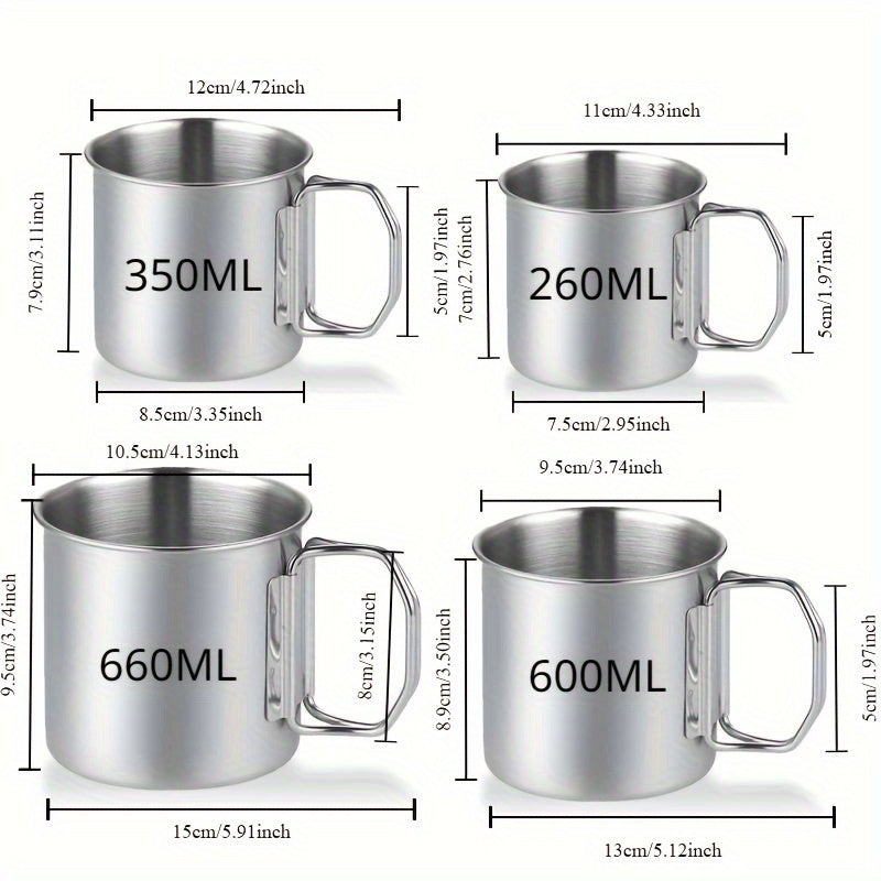 Stainless Steel Folding Water Cup Vintage Mugs For Outdoor Camping