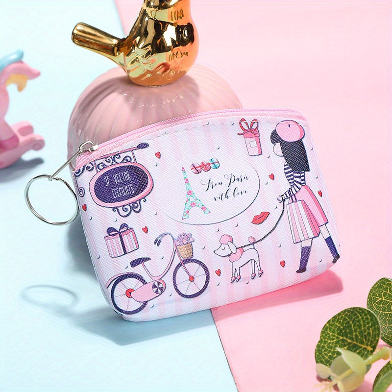 Cartoon Coin Purse Key Chains Bag PU Leather Keyrings Car Key Holders