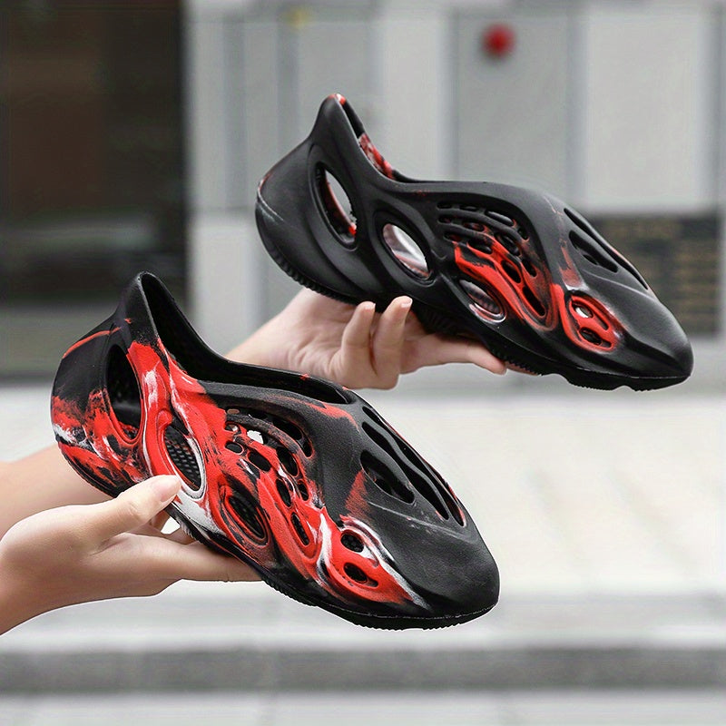 Men's Camo Hollow Out Closed Toe Clogs Slippers Non Slip Beach Sandals