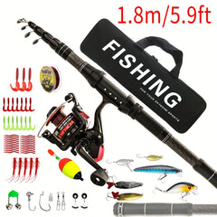 Telescopic Rods & Spinning Reel Fishing Set