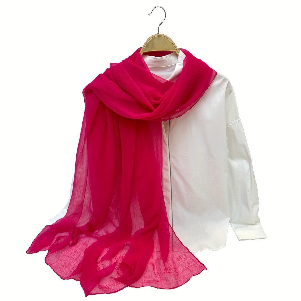 Breathable Gauze Scarf Hijab Solid Shawl Turban Sunscreen