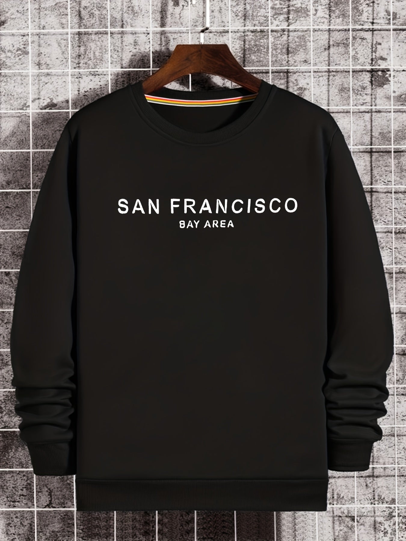 San Francisco Print Sweatshirt Men's Casual Graphic Crew Neck Pullover