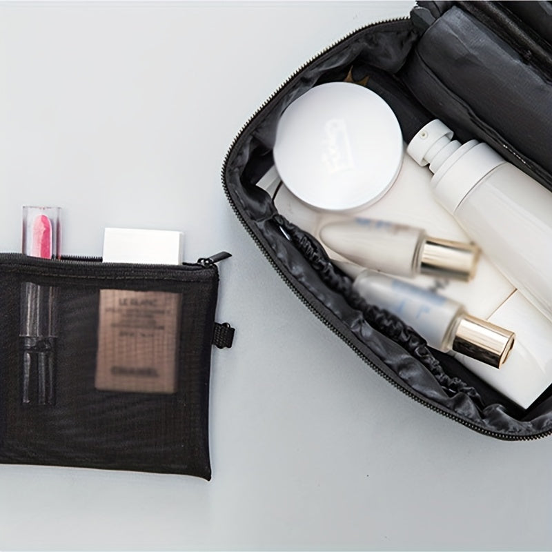 Waterproof Travel Cosmetic Bag Makeup Brush Storage Bag Portable Zipper Toiletry