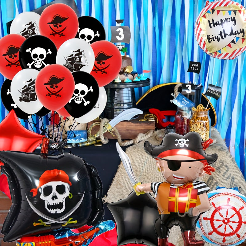 18pcs Pirate Party Decor Balloons Set