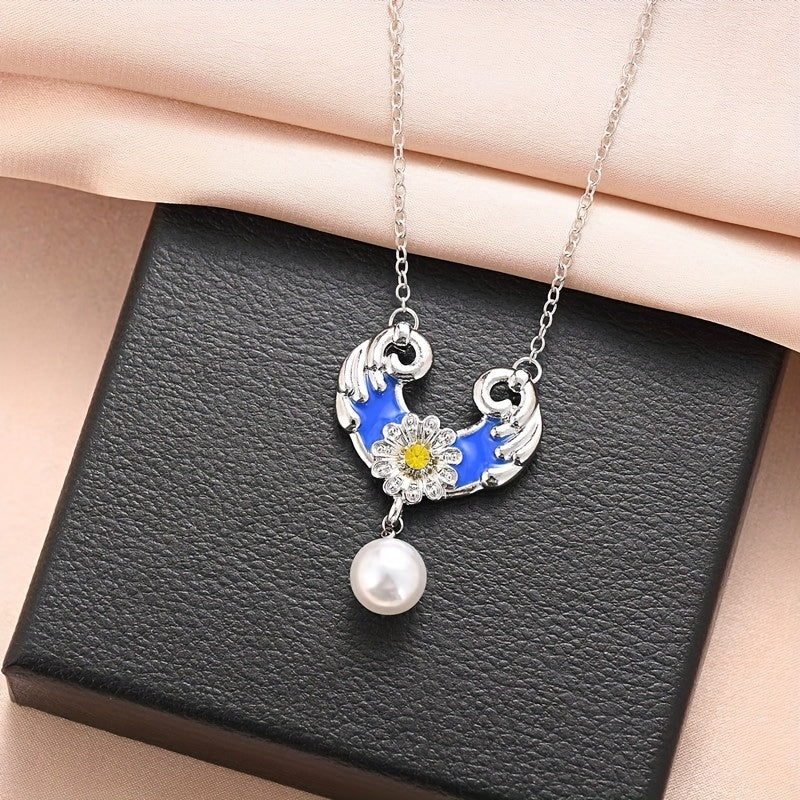 Heart Pendant Necklace Wings Flower Anniversary Gift Couple Necklace
