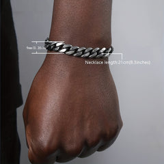 Stainless Steel Cuban Chain Bracelet Men's Hip hop High Street Accessories