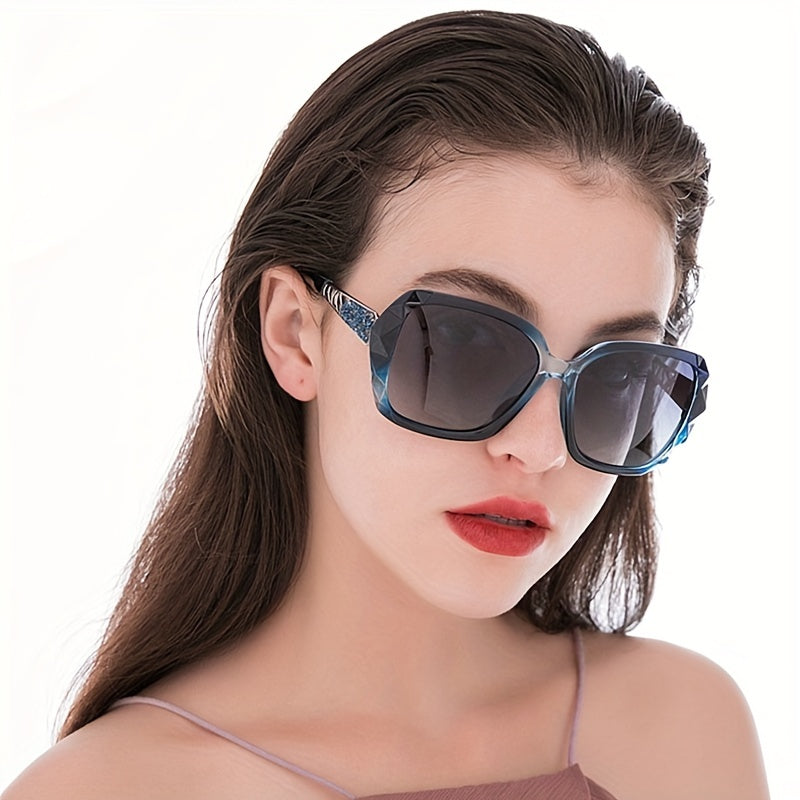 Oversized Polarized Sunglasses Women Rhinestone UV Protection