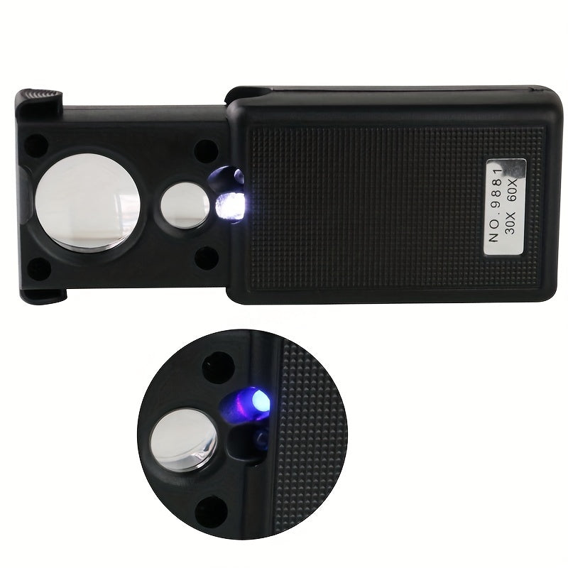 30x60 Magnifying Glass with LED Light for Jewelry Identification