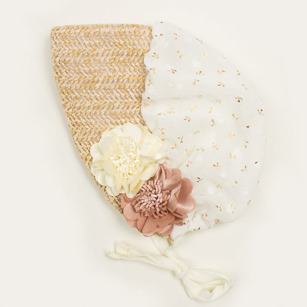 Cloth Flower Baby Court Hat 0-3 Years Old
