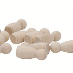 20pcs Unfinished Wooden Peg Dolls Angel DIY Natural Doll Bodies