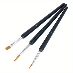 3 Nylon Flat Brushes for Digital Watercolor and Acrylic Painting