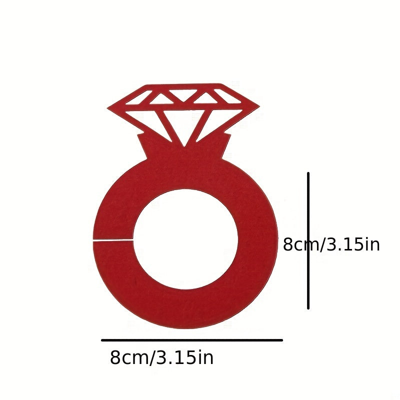 12pcs Diamond Ring Table Card Cup Card for Wedding Party
