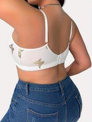  Butterfly Print Seamless Bra High Stretch Sexy Bra