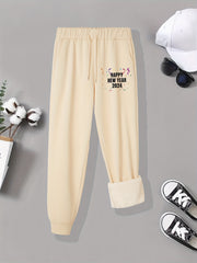 Women's Sporty Plus Size Fleece Joggers
