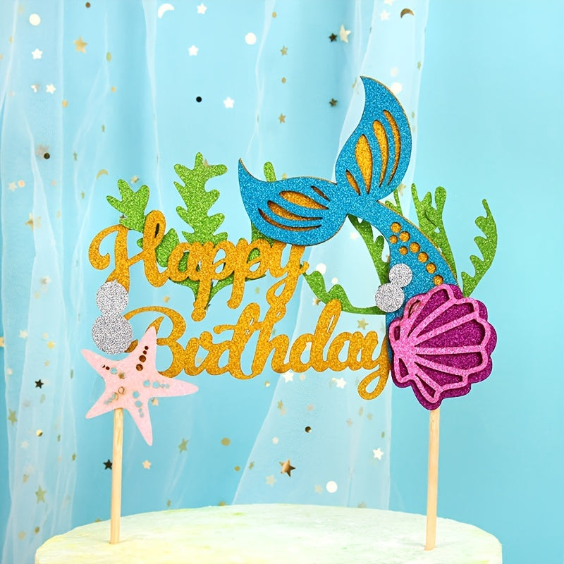 1pc Mermaid Cake Insert for Birthday Party Decoration