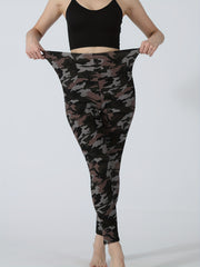 Camo Print Lounge Pants Casual Slim Elastic Waistband Pants