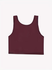 5pcs Solid Ribbed Tank Tops Sleeveless Crew Neck Women's Lingerie