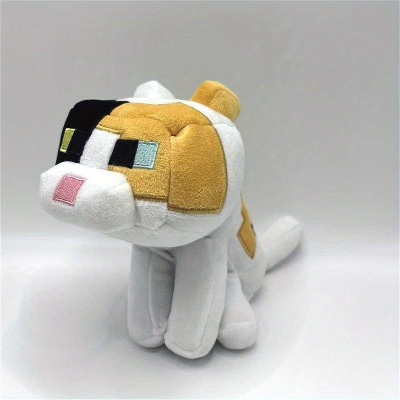 Yellow Plush Doll Sitting Soft Polyester Desktop Decor for Living Room or Office