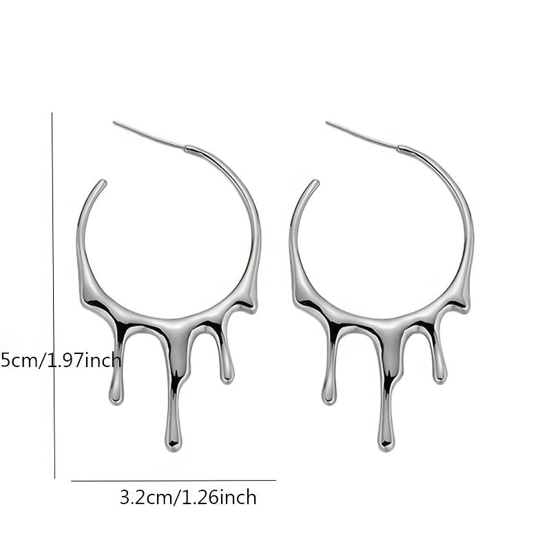Punk Gothic Retro Style Hoop Earrings for Women Girls