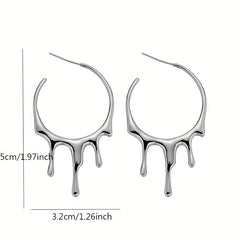 Punk Gothic Retro Style Hoop Earrings for Women Girls