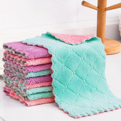 10pcs Coral Velvet Washcloths Highly Absorbent Cleaning Cloth