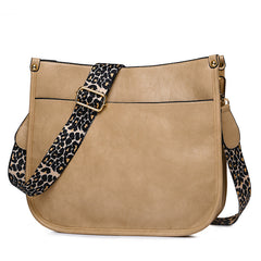 Leopard Print Crossbody Bag Saddle Shoulder Zipper Bag