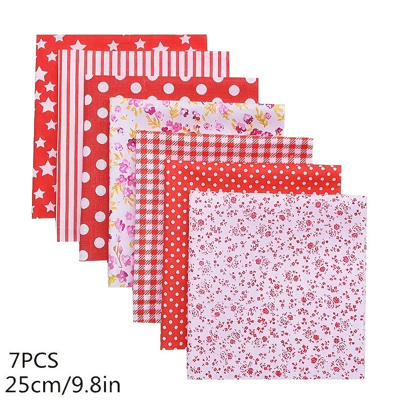 7pcs Small Cloth Set DIY Garden Floral Pure Cotton Dolls, Small Patchwork