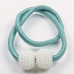 1PCS Pearl Curtain Magnetic Buckle Punching Installation Curtain Binding Strap