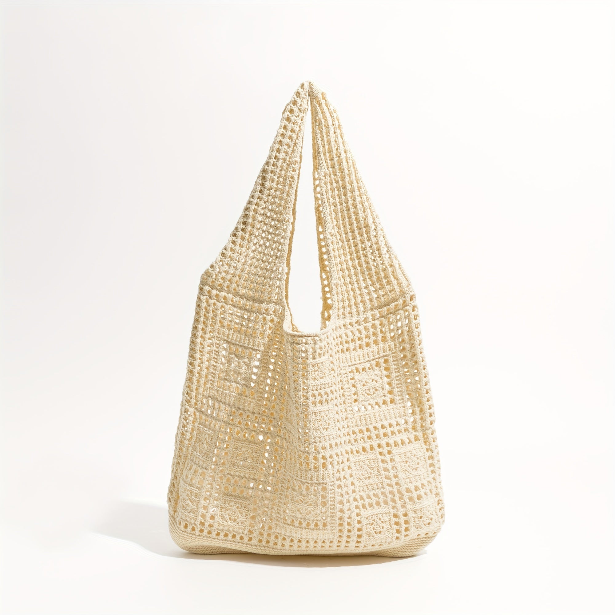 Crochet Tote Bag Shoulder Beach Shopping Reusable Large