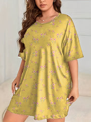  Floral Print Short Sleeve Nightdress