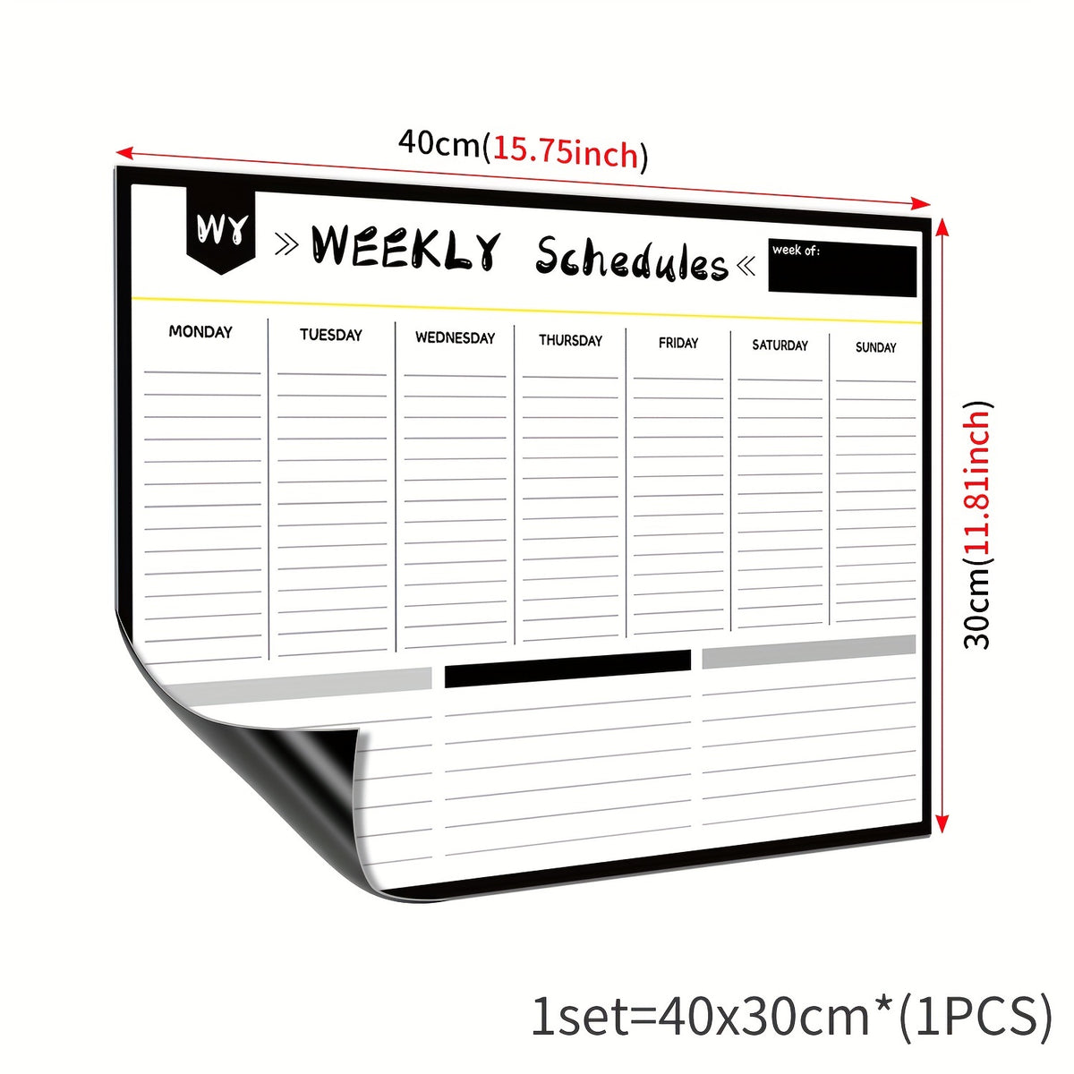 1pc Magnetic Whiteboard Dry Erase Board Home Office Kitchen Fridge Calendar