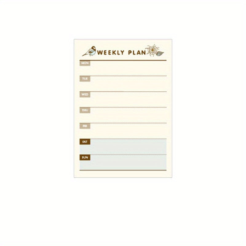 Portable Weekly Planner Notepad - Keep Track of Your Study Time & Daily Memos