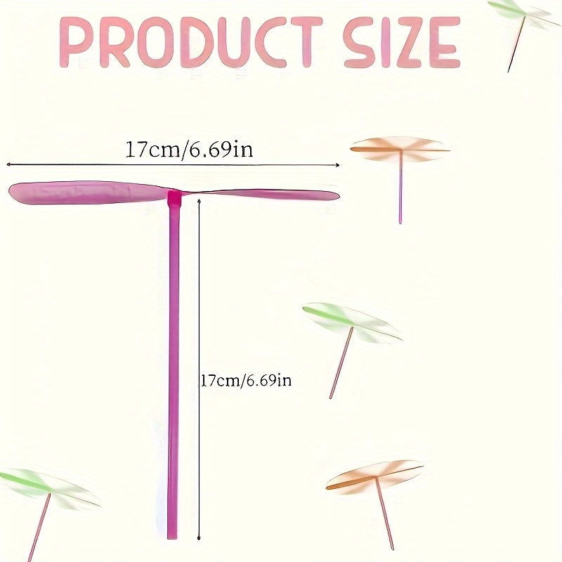 Mixed Plastic Bamboo Dragonfly Flying Toys Bright Colors Portable Educational