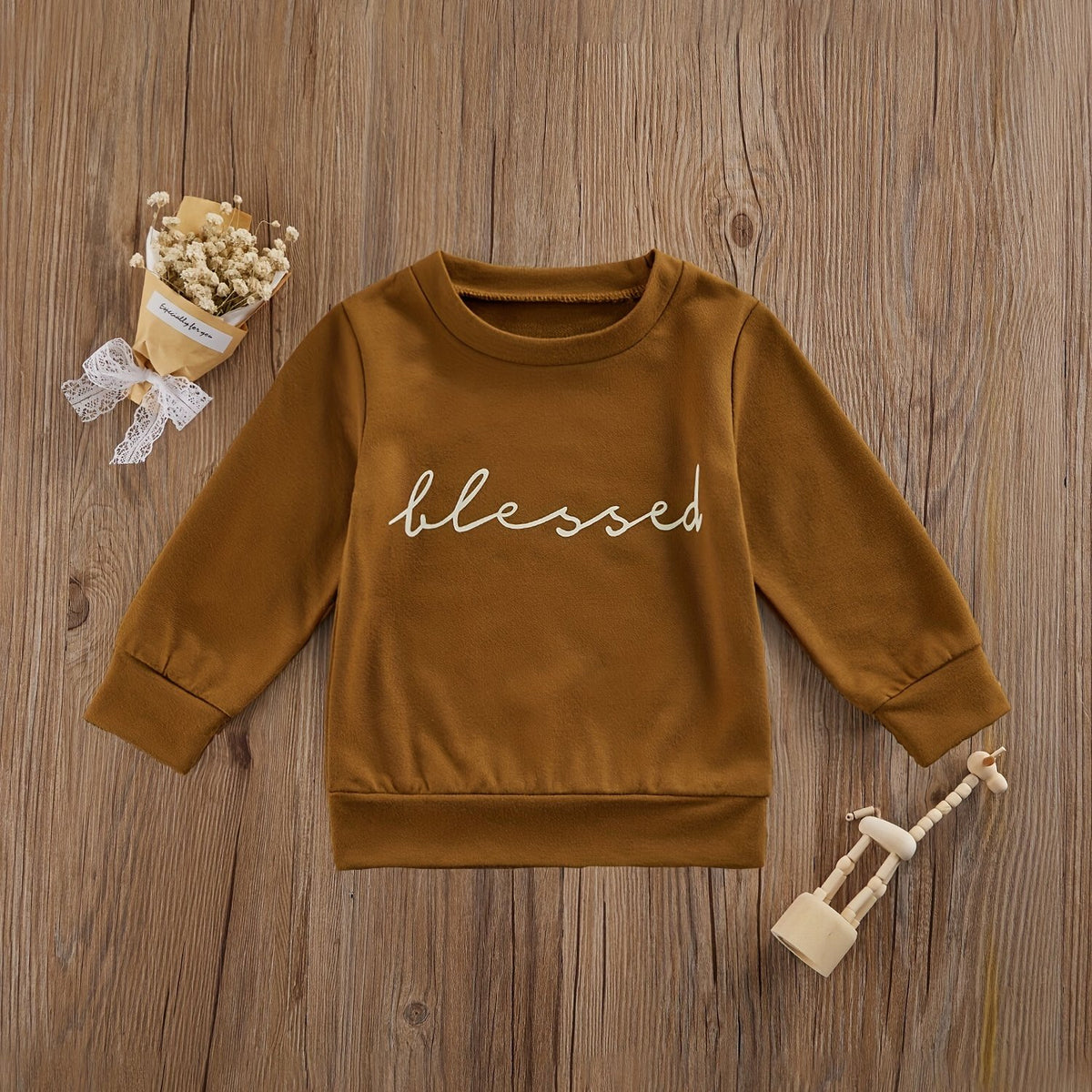 Toddler's Blessed Letter Sweatshirt Boy's Casual Pullover