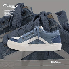 HUANQIU Women's Lace-up Front Skate Shoes Comfy Casual Sneakers