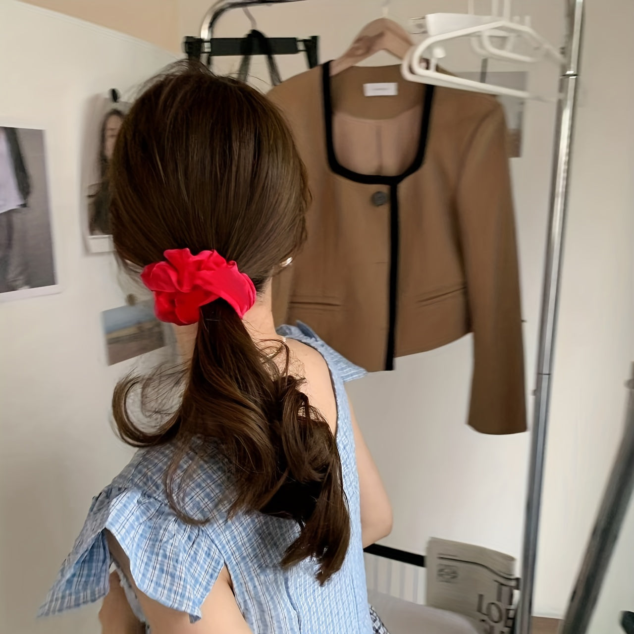 10pcs Large Velvet Hair Scrunchie Ponytail Hair Tie