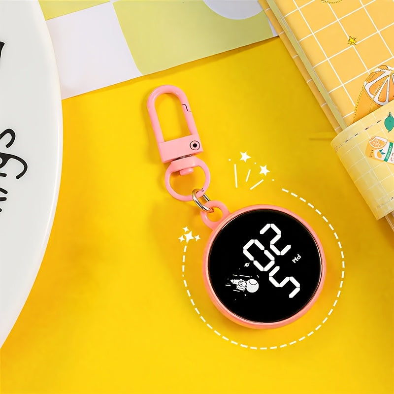Kids LED Digital Pocket Watch with Date Display - Compact Electronic Clock
