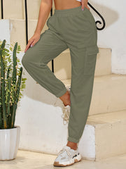 Women's Plus Size Cargo Jogger Trousers With Flap Pockets