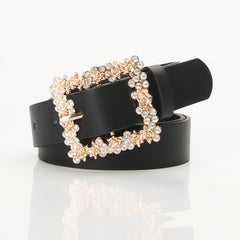 Women Rhinestone Pin Buckle Dress Belt