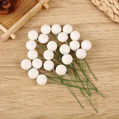 6pcs Christmas Wreath Craft Accessories Golden Powder Red Fruit Decorations