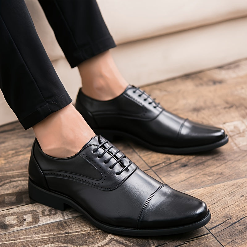 Men's Cap Toe Oxfords Lace Up Formal Shoes