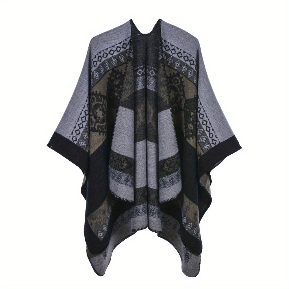 Boho Print Cashmere Shawl Warm Cape Scarf Blanket
