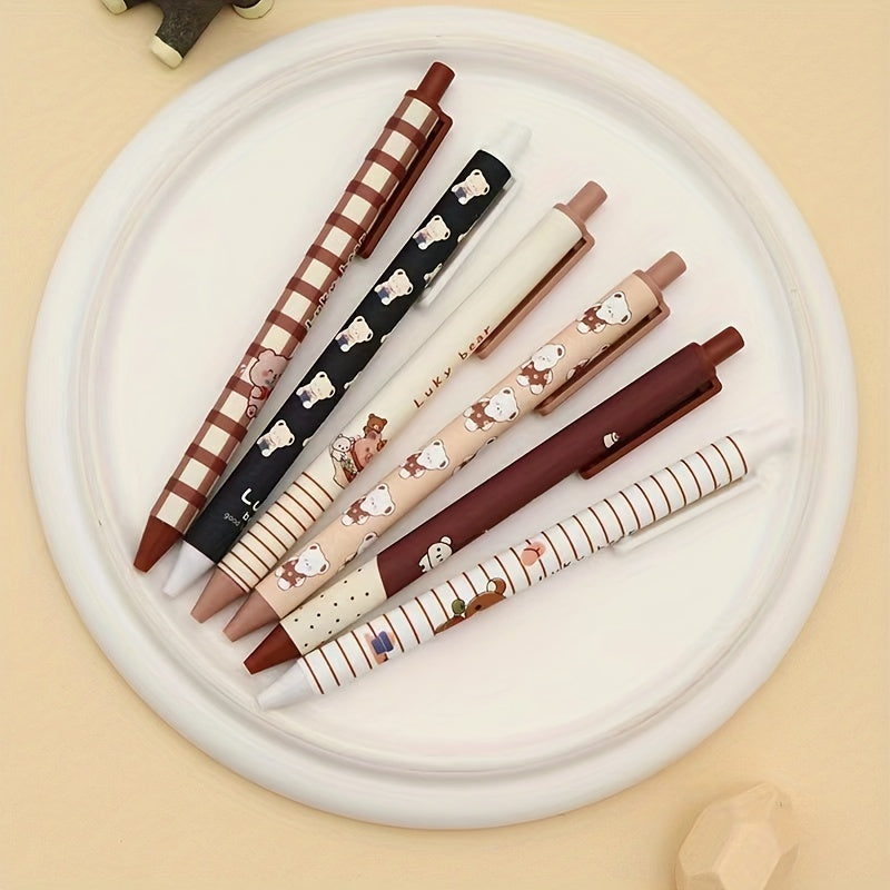 Brown Bear Cream Rabbit Press Pen 0.5mm Jumping Pen